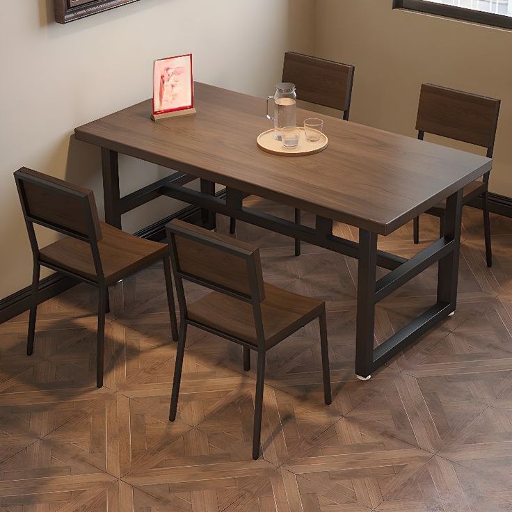 Meja Cafe Minimalis Dengan 4 Kursi Idustrial _ Homarindo